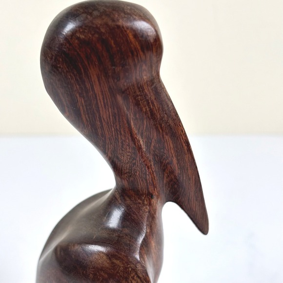 Vintage Hand Carved Ironwood Pelican Sculpture 6.5" Desert Hardwood Figurine MCM - Picture 6 of 11